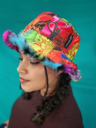 Lisa Frank Drippy Paint Furry Bucket Hat