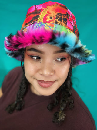 Lisa Frank Drippy Paint Furry Bucket Hat