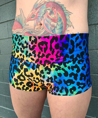 BOOTY SHORTS Lisa Frank Rainbow Leopard